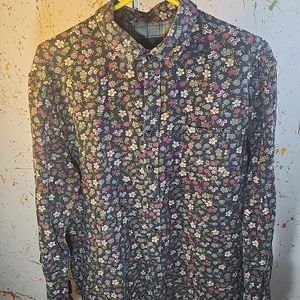 rue saint patrick Button Shirt Floral Print Size XL